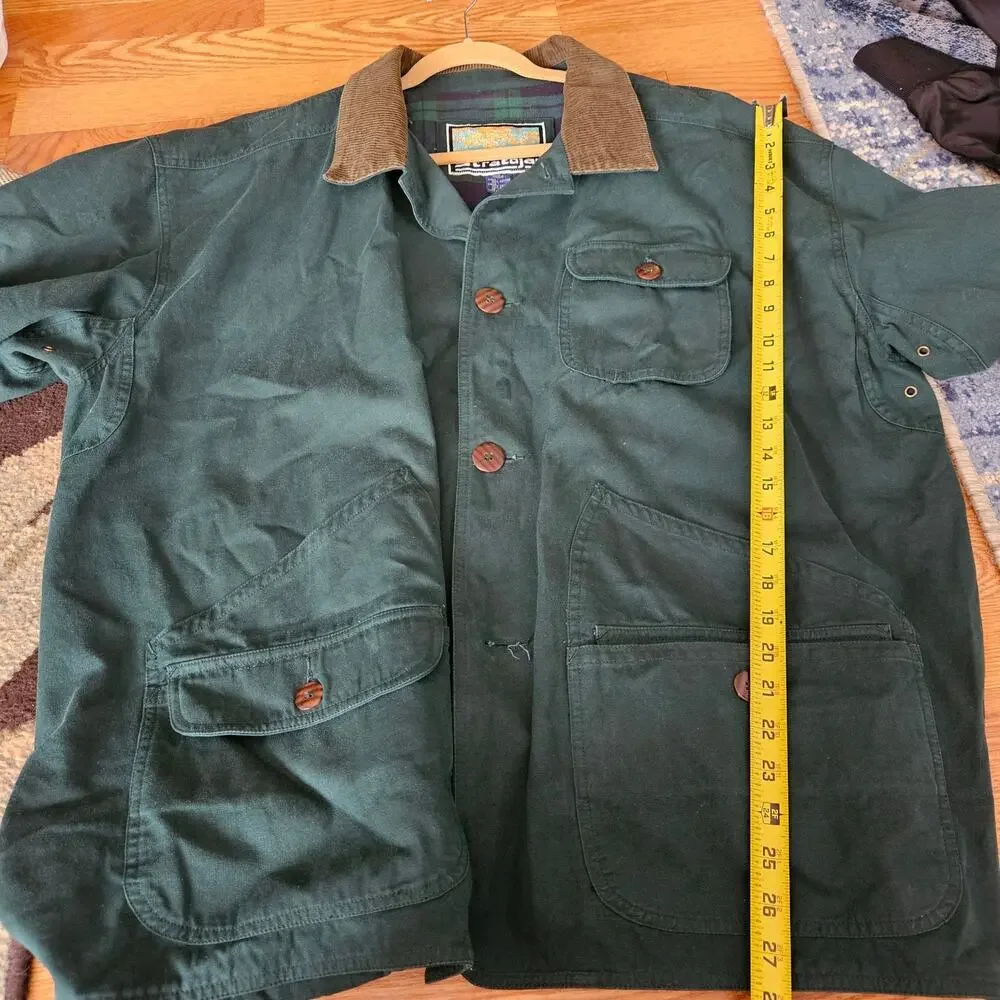 Barn Coat Cotton  Green Vintage Stratojal Jacket - Picture 6 of 7